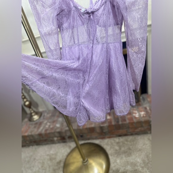 Coquette Lavender Lace Romper – Urban Outfitters NWT Babydoll Corset Sheer S - Picture 5 of 10